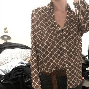 EXPRESS PORTOFINO Blouse • Size M • Intricately Patterned • Lightweight